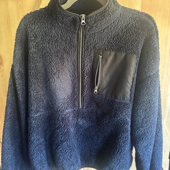 Elodie Navy Blue Fleece Jacket size Large - Picture 3 of 6